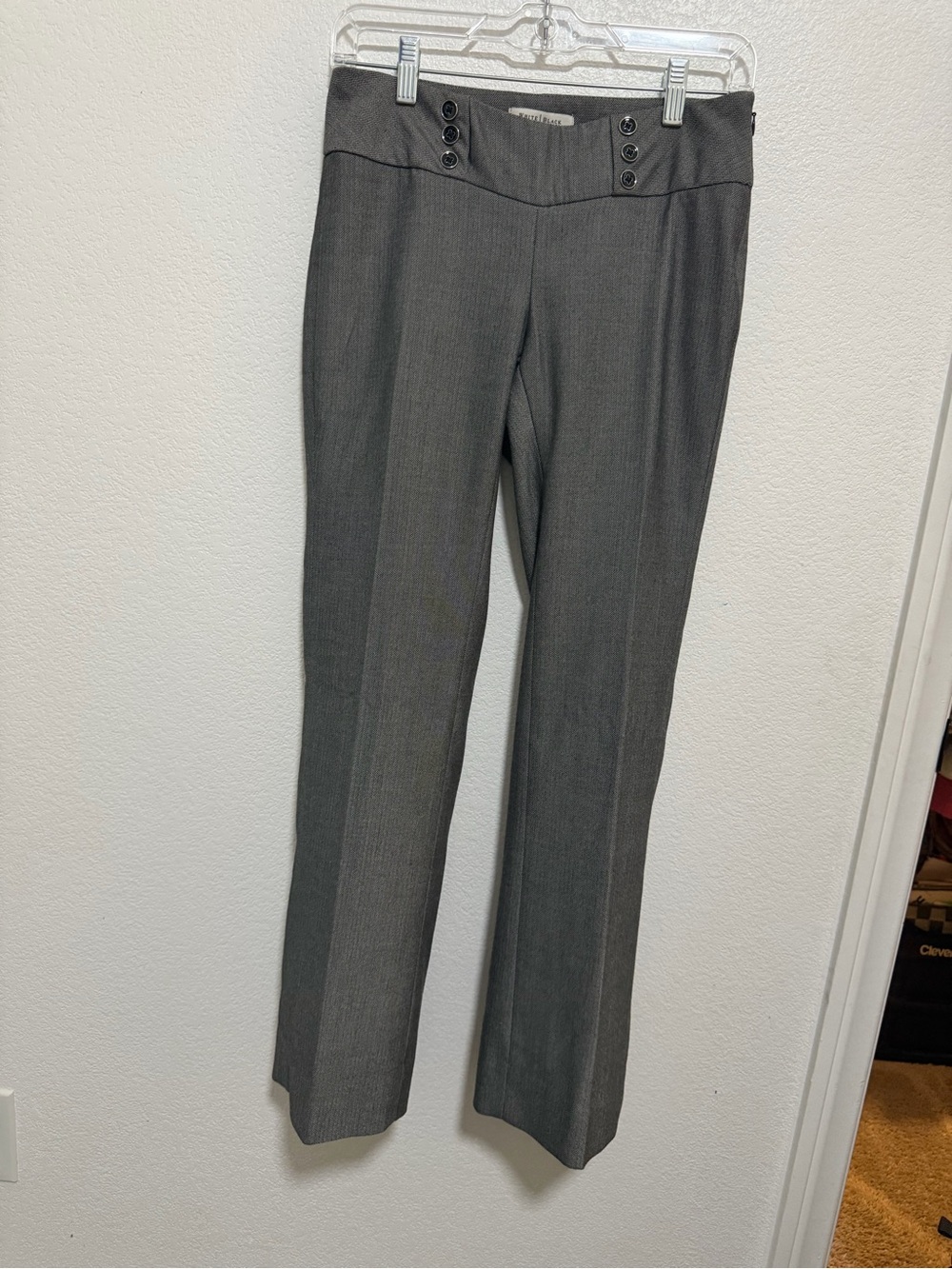 White House Black Market Gray Straight-Leg Dress Pants